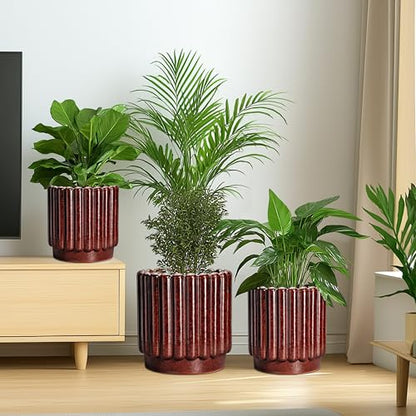 Ceramicfor Ceramic Plant Pot, 7.6 Inch, Red - color: Leopard Print Red, size: 7.6 Inch