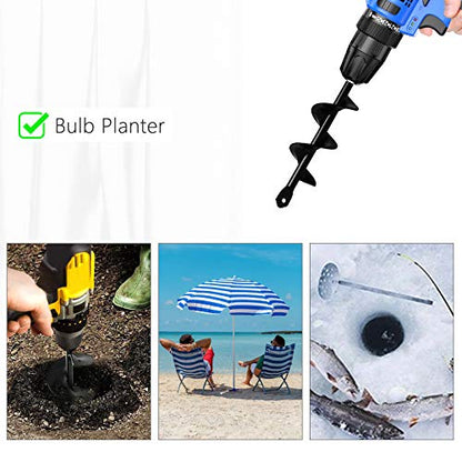 Garden Tools Bulb Planter Auger Drill Bit for Planting 1.57x8.66 Inches - size: 1.57” x 8.66”