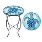 VCUTEKA Outdoor Side Table,14" Patio Accent Table Bistro Coffee End Table - color: Sea Turtle