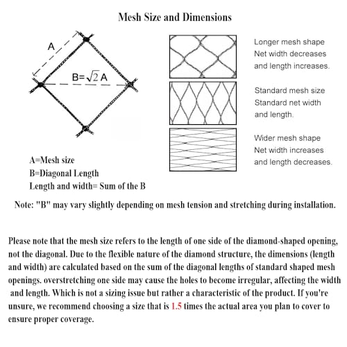 15x40 FT Bird Netting, 1/2" Mesh, Heavy Duty Garden Netting - size: 15x40FT-1/2inch