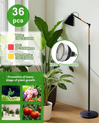 Standing Plant Grow Light, LED Growing Light Full Spectrum for Indoor Plants，4/8/12H Timer, Flow Grow Light for Tall Large Indoor Plants - size: Adjustable Swing-Arm Light