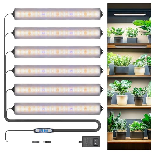 Wolezek 14in Grow Light Strip for Indoor Plants, Full Spectrum - size: 6 Pack