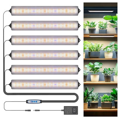 Wolezek 14in Grow Light Strip for Indoor Plants, Full Spectrum - size: 6 Pack