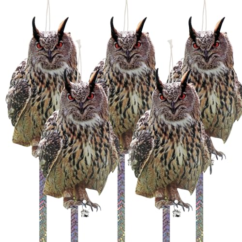 5PCS Flat Owl to Keep Pigeon Away, Fake Owl to Scare Pigeon - color: 5pcs