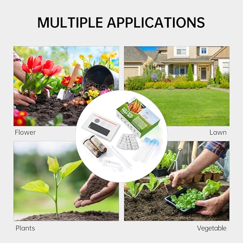 AAwipes Soil Test Kit for 4-in-1 pH, Nitrogen(N), Phosphorus(P), Potassium(K) Levels – 40 Tests for Garden, Lawn, Yard & Plant Care – Reliable Nutrient Tester with Sampling Accessories