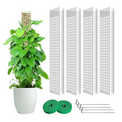 Plastic Moss Pole for Monstera and Climbing Plants, 24-Inch, 4-Pack