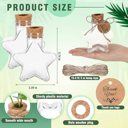 24 Pack 3.74'' Star Plastic Plant Propagation Stations with Hole Lid - style: 3.74'' Star