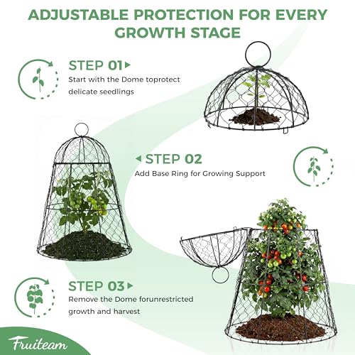 FRUITEAM 12Pcs Wire Plant Covers, 13×15.74in Large Plant Protectors from Animals, Chicken Wire Cloche Plant Cages for Outdoor Plants, Vegetables - size: 12 Pcs