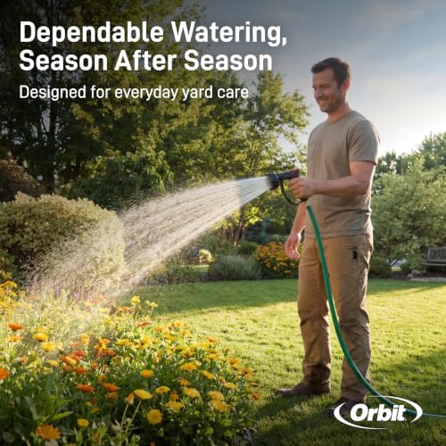 Orbit 58993 7-Pattern Watering Nozzle with Thumb Control, Black - size: 7-Pattern, style: Thumb Control