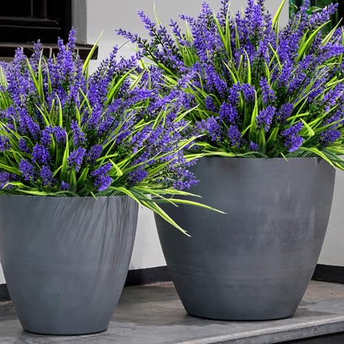 48 Bundles Artificial Lavender Flowers Outdoor UV Resistant, Purple - color: Purple, size: 48PCS