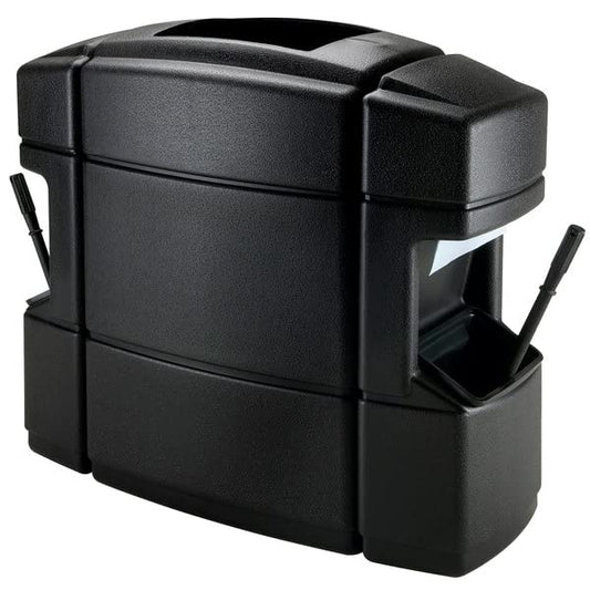 Compost Bin, 40 Gallon Black Rectangular Waste Container with 2 Paper Towel Dispensers, 2 Squeegees, and 2 Windshield Wash Stations, Outdoor Trash Can for Car Dealerships or Stations, Number 02 - color: Black, size: 40 Gallon Rectangle