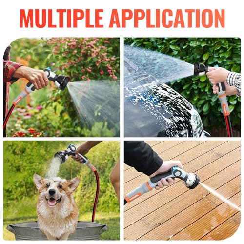 YAMATIC Heavy Duty Garden Hose Nozzle, 8 Adjustable Spray Patterns, 1PCS - style: Thumb Control-8 Spray Patterns