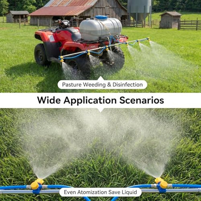 6 Nozzle ATV Sprayer Boom Wand Kit, 122 Inch Foldable Spray Boom, Stainless Steel, Adjustable Spray Pattern with 2 Hooks for ATV UTV Farm