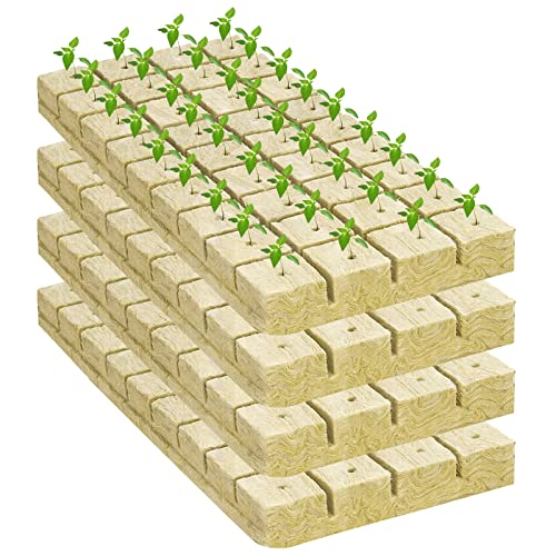 Legigo 1.2 Inch Rockwool Cubes Seed Starter Plugs for Hydroponics, 144Plugs - color: 4 Sheet, size: 1.2" Plugs