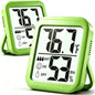 Antonki 2 Pack Room Thermometer Indoor Hygrometer - color: 2 Pcs* Natural Green