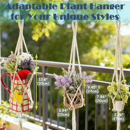 2-Pack Macrame Plant Hangers, 35 Inch