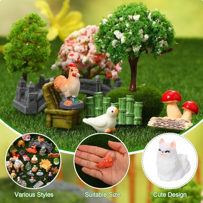 65 Pcs Fairy Garden Accessories Mini Resin Animals Figures