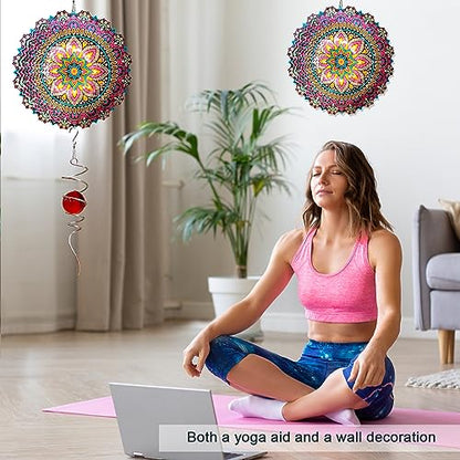 Mandala Blossom Wind Spinner - Metal Wind Spinners 12inch Large - color: Mandala Blossom