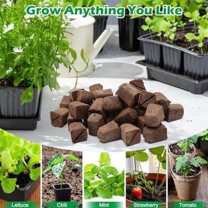 50 Pcs Square Hydroponics Pods, Seed Starter Sponge Pods for Seed Starter Plugs Grow Sponges for Indoor Outdoor Gardening