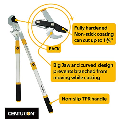 Centurion 76 Heavy Duty Bypass Lopper 1¾-inch Cut Capacity with Telescoping Aluminum Alloy Handle (Extend to 33 Inch)