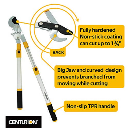 Centurion 76 Heavy Duty Bypass Lopper 1¾-inch Cut Capacity with Telescoping Aluminum Alloy Handle (Extend to 33 Inch)