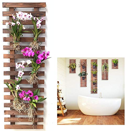 ShopLaLa Wall Planter - Wooden Hanging Planter for Indoor Plants, Plant Stand, Air Plant Succulent Holder, Vertical Garden. Large Wall Decor for Living Room, Room Decor for Teens, 90cm (35.4") - size: 90cm (35.4")