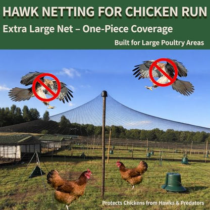 10x50ft Bird Netting for Chicken Coop, 1/2" Mesh Chicken Netting Cover - size: 10x50FT-1/2"