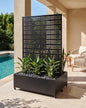 72" Dual-Box Privacy Planter with Trellis, Raised Garden Bed, Black - color: Dual Planter Box - Matte Black