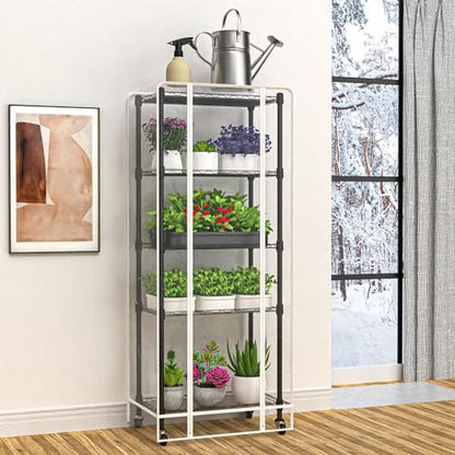 Mini 5-Tier Greenhouse for Indoor, 23.2" L×13.4" W×61.4" H