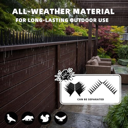 Bird Spikes, 5 Pack, 7 FT Total Coverage, Outdoor Bird Deterrent, Black - color: Black, size: 5 pack
