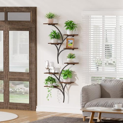2 Pack Wall Mounted Plant Holder, 8-Tier Wall Planters for Indoor Plants
