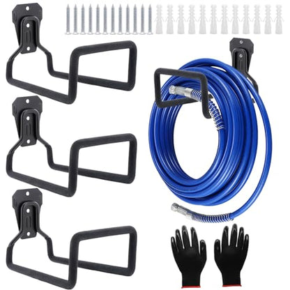 4 Pack Garden Hose Holder Wall Mounted, Heavy Duty Metal Water Hose Hanger - color: 4 Pack