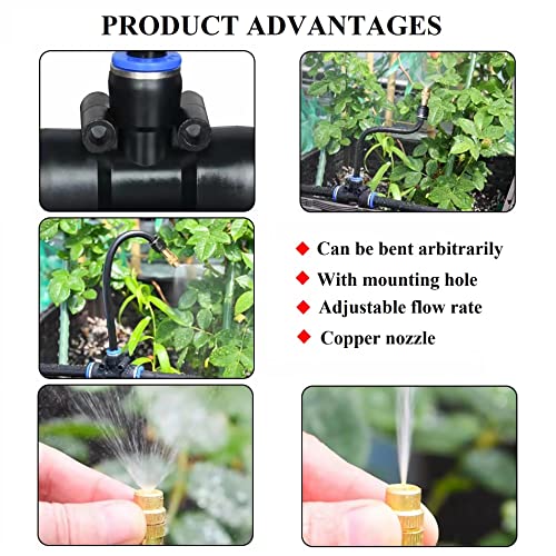 131FT Drip Irrigation System, Tool-Free Quick Connectors - size: 131 FT