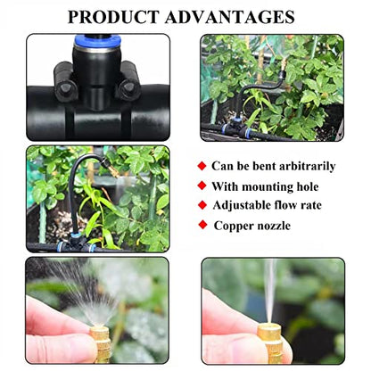 100FT Drip Irrigation System, Tool-Free Quick Connectors - size: 98FT