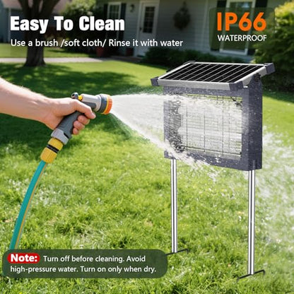 ZECHUAN Solar Bug Zapper Outdoor, Rechargeable Mosquito Zapper - color: Blue