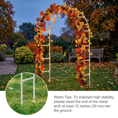 RUBFAC 7.8ft Garden Arbor, Metal Arch Frame for Wedding Ceremony - color: white