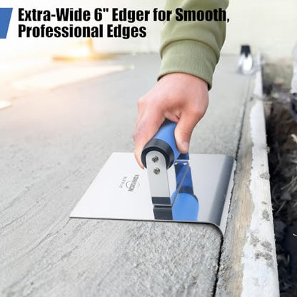 2PCS Stainless Steel Concrete Edger & Concrete Groover Tool - style: 2PCS - Concrete Edger & Groover