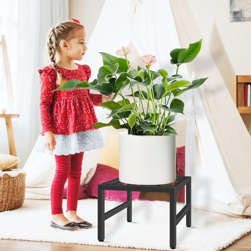 Plant Stand Indoor Outdoor, Heavy Duty Wrought Iron Pedestal Stands 2 Pack