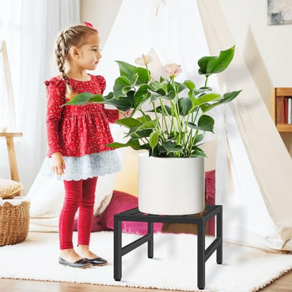Plant Stand Indoor Outdoor, Heavy Duty Wrought Iron Pedestal Stands 2 Pack