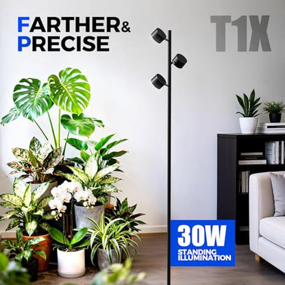 Barrina T1X3 Standing Grow Lights for Indoor Plant, 6FT 30W 5000K High PPFD - size: 30W-6FT-3 Heads