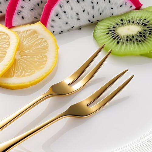 Gold Crab Stainless Steel Forks, 15 Pcs, 5 Inches - size: Gold