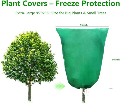 4 Pack 71"x48" Plant Covers with Zipper and Drawstring - size: 4 Pack 71"x48"
