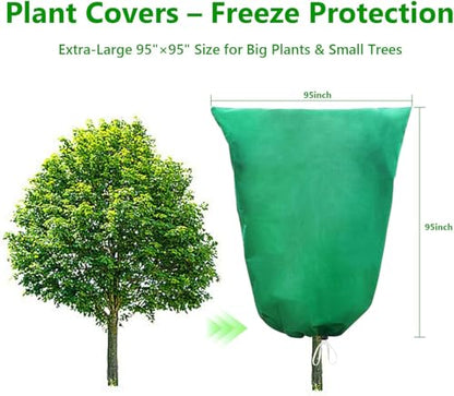 4 Pack 71"x48" Plant Covers with Zipper and Drawstring - size: 4 Pack 71"x48"