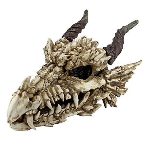 Design Toscano Stoker's Moors Dragon Skull Gothic Garden Statue, Large, 26 Inch, Polyresin, Full Color - style: Moors Dragon