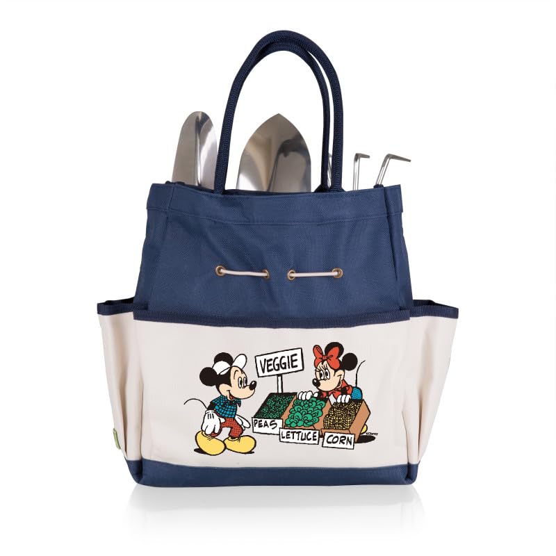 Picnic TIME Disney Mickey Mouse & Minnie Mouse Garden Bag with Tool Set, Garden Tool Organizer Bag, Gardening Tools Gifts for Women and Men, (Navy Blue with Beige Accents) - color: Disney Mickey Mouse & Minnie Mouse - Navy Blue with Beige Accents