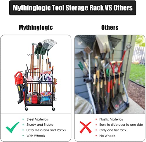 Mythinglogic Rolling Garden Tool Organizer for Garage, Yard and Lawn Tools - size: Deluxe Tower