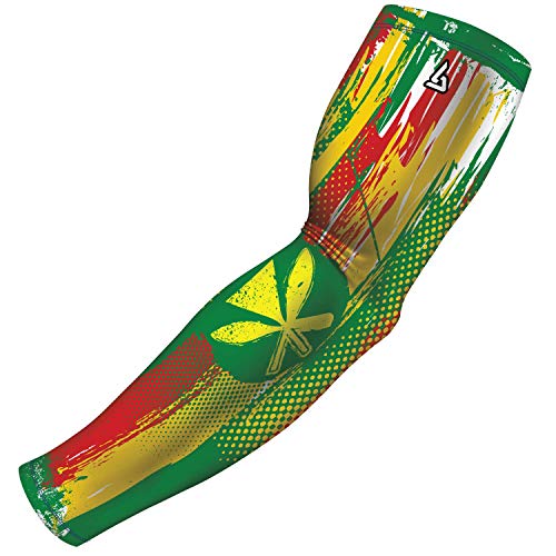 B-Driven Sports Sleeve Pro-Fit - Patriotic Arm Sleeve - USA, Cuba, Mexico, Israel, Canada, Venezuela, Dominican Rep. - Single - color: Hawaii, size: XXXX-Small (Youth Small)