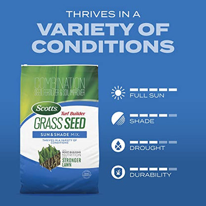 Scotts Turf Builder Grass Seed Sun & Shade Mix, 16 lbs. - size: 16 lb.