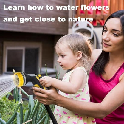 Garden Hose Nozzles with 10 Watering Patterns, Water Hose Nozzle Sprayer - color: Yellow