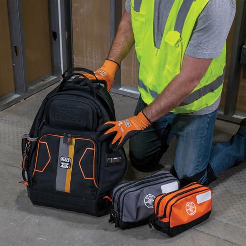 Klein Tools Tool Pouch, Dual Compartments, Heavy-Duty Tool Bag Organizer, Multipurpose Bag - size: 2-Pack